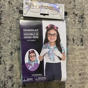 Grandma Costume Kit with Glasses and Scarf